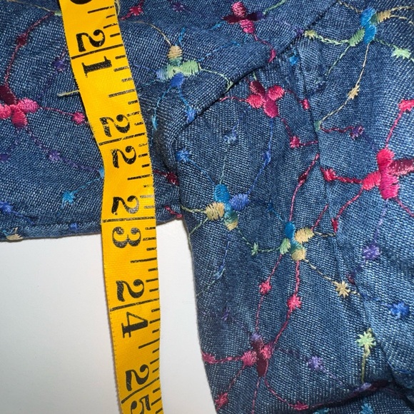 Vintage Floral embroidered Denim Jacket or button up over shirt. Oversized - Picture 8 of 9